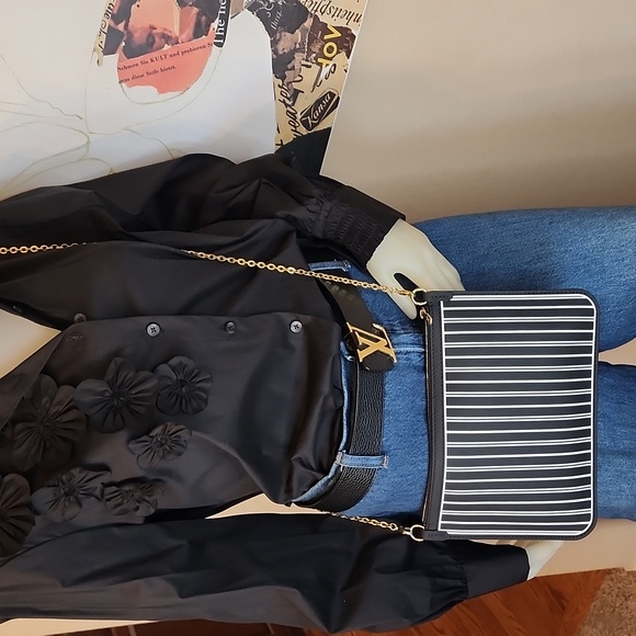 BNEW LOUIS VUITTON NEVERFULL REVERSIBLE INSIDE OUT POCHETTE POUCH BLACK WHITE - Picture 14 of 17